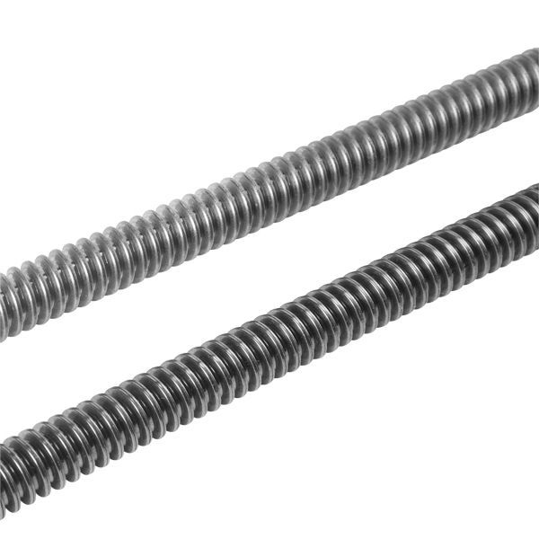Round-thread lead screw / stainless steel / with nut