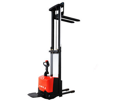 Electric stacker truck / with rider platform