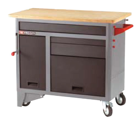 Workbench with drawer / mobile / steel