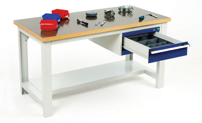 Workbench with drawer / for heavy loads / steel