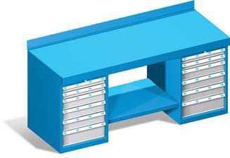 Pedestal workbench / compact / steel