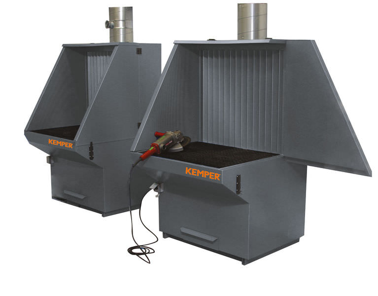 Grinding process downdraft table