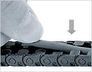 Polyamide drag chain / slip / simple installation / small-size