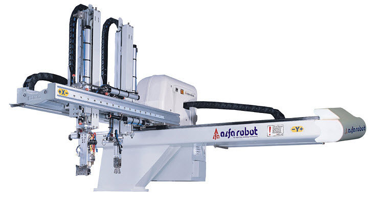 Cartesian robot / 2-axis / pick-and-place / for injection molding machines