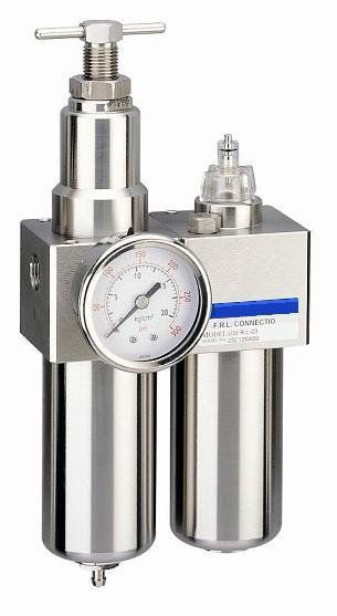 Pressure filter-regulator-lubricator / for air